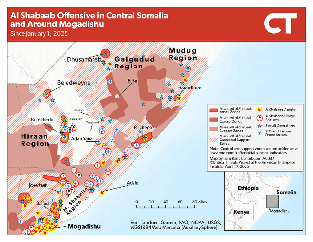 Vorfälle in im Rahmen der Offensive von al Shabaab in Zentralsomalia