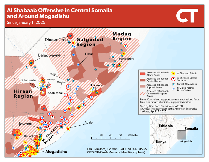 Vorfälle in im Rahmen der Offensive von al Shabaab in Zentralsomalia