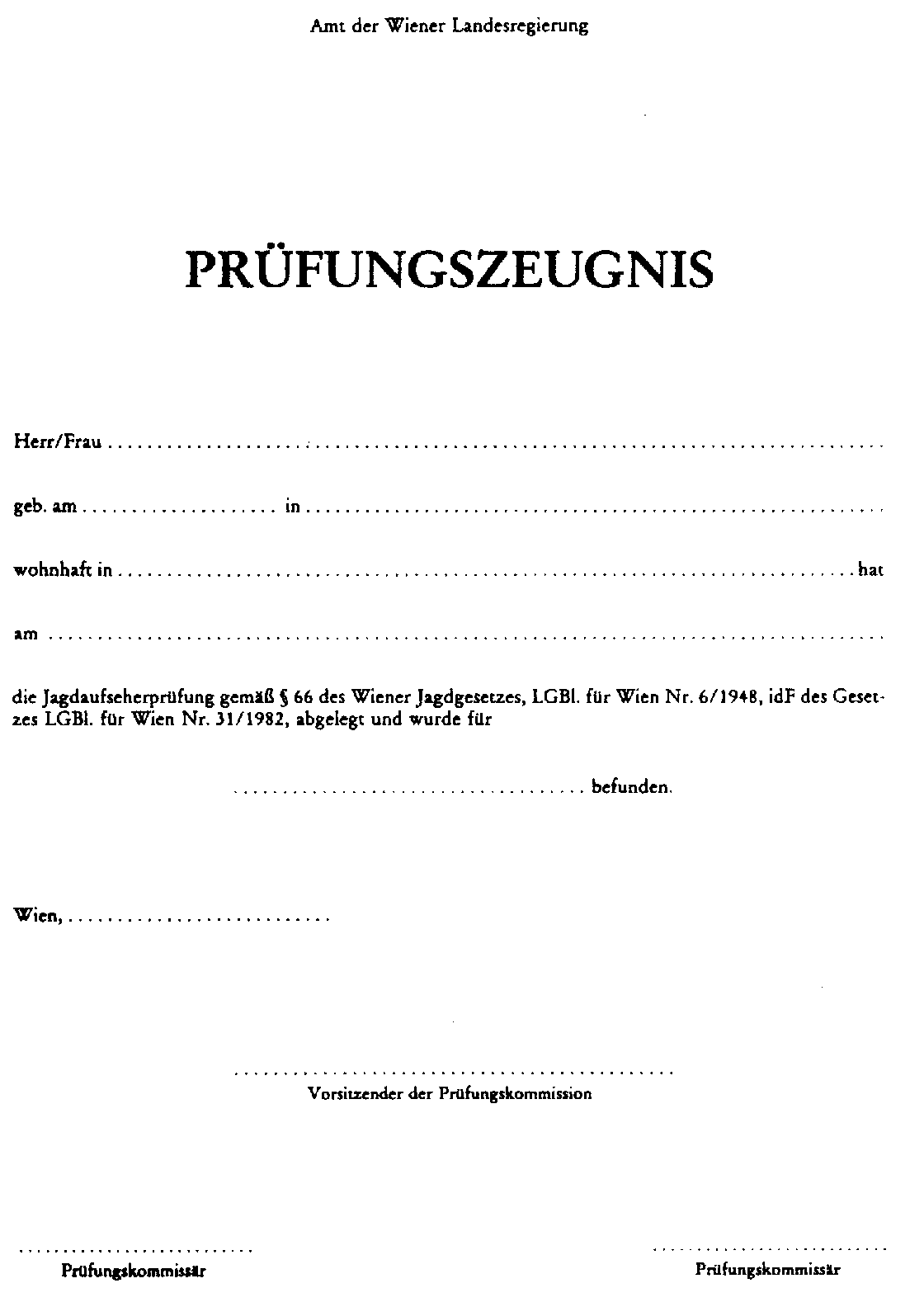 Prüfungszeugnis