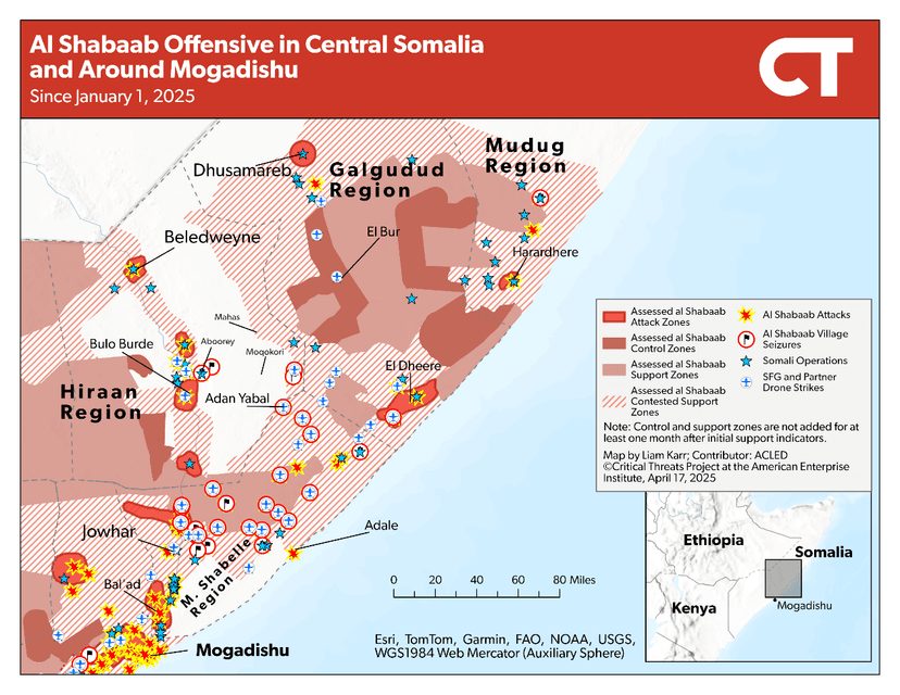 Vorfälle in im Rahmen der Offensive von al Shabaab in Zentralsomalia