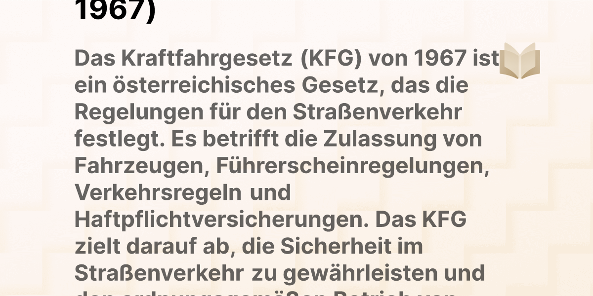 Kraftfahrgesetz 1967 (KFG 1967)